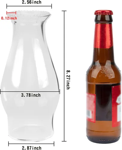 Miniatura 3 de Lámpara de aceite para chimenea, lámpara de huracán, repuesto de vidrio, base transparente de 3 pulgadas para pantalla de lámpara de queroseno