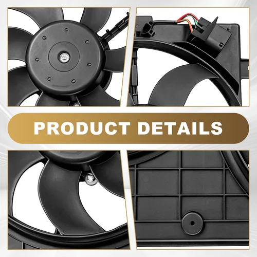 Miniatura 5 de Ensamble de ventilador de enfriamiento de radiador PartsFlow para Volkswagen Beetle/Passat 2012-2013 para Volkswagen Golf 2010-2013 para Volkswagen