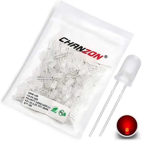 Miniatura 6 de CHANZON Paquete surtido de 60 luces LED de diodo de 0.197 in, lente redonda difusa DC 3V 20mA, lámpara de bombilla de iluminación surtida, variedad