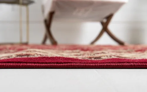 Miniatura 4 de Unique Loom Sialk Hill Collection - Alfombra de área - Washington (5 pies x 8 pies, ovalada, borgoña/crema)