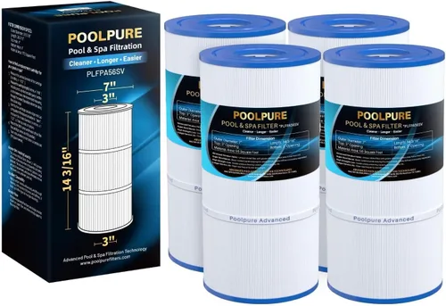 POOLPURE Repuesto para filtro de piscina Hayward CX480XRE, Pleatco PA56SV-PAK4, Ultral-A4, Unicel C-7458, Filbur FC-1223, FC-6420, Hayward SwimClear