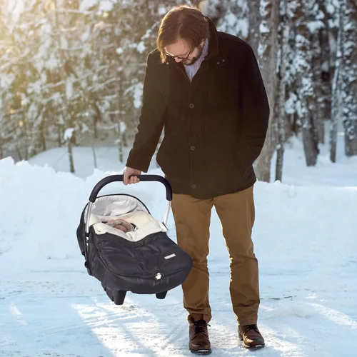 Miniatura 6 de Fundas de asiento de coche Orzbow para bebés invierno, funda universal para asiento de coche de bebé con cuello ajustable, cubierta impermeable