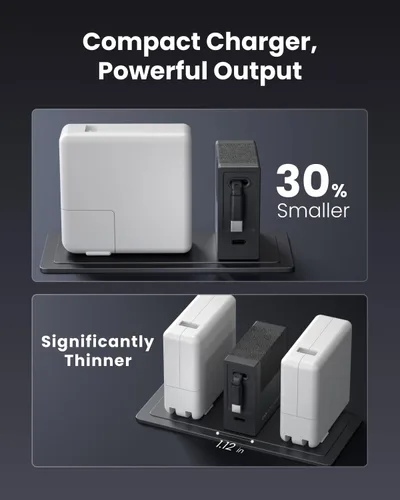 Miniatura 6 de Gitryin Cargador de pared USB C de 40 W con cable retráctil integrado, bloque de carga rápida plegable 2 en 1, artículos esenciales de viaje