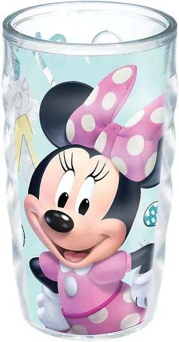 Miniatura 12 de Tervis Disney - Vaso de Minnie Mouse Smart & Positively Me con envoltura y tapa fucsia, 10 onzas, ondulado, transparente