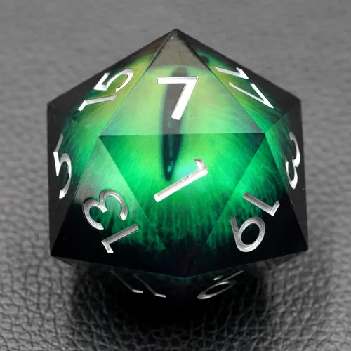 Sharp Edge Eyeball D20 - Dados grandes individuales de 1.76 pulgadas con estuche de regalo, dados de ojo móvil de dragón para Calabozos y Dragones