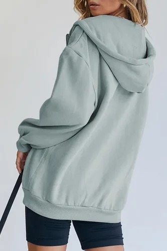 Miniatura 3 de Trendy Queen - Sudaderas con capucha Y2K con cremallera para mujer, de manga larga, para otoño, de gran tamaño, casual, con bolsillo
