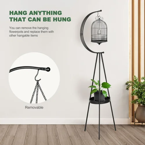 Miniatura 6 de airogym Soporte para Plantas, Soporte de Metal para Plantas de Interior y Exterior, Estante Moderno de Hierro para Macetas de Flores, Estante
