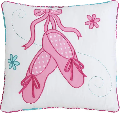 Miniatura 9 de Cozy Line Home Fashions Dancing Girl - Almohada decorativa con estampado bordado rosa y blanco (1 niña, almohada decorativa - 1 unidad)