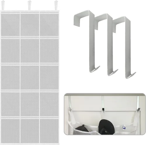 Miniatura 5 de Cruise On Organizador grande de malla sobre la puerta, almacenamiento colgante de 15 bolsillos para crucero y hogar (24 x 60 pulgadas), esencial