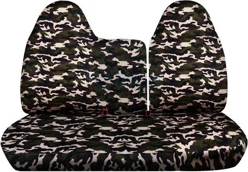 Miniatura 21 de Totally Covers Compatible con Ford F-150 F-250 1997-1998 Camo Fundas de asiento de camión (banco dividido delantero 40/60) sin reposabrazos/consola