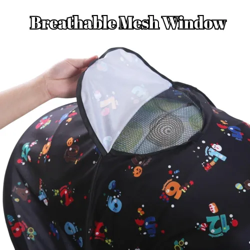 Miniatura 5 de LweiPsqLin Parasol para cochecito de bebé, impermeable, UPF50+, cubierta opaca Lycra ligera con malla ventilada Se adapta a asiento de automóvil