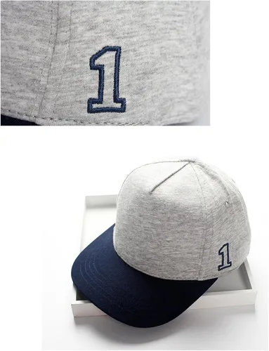 Miniatura 3 de Gorra de béisbol para bebé, con visera de sol bordada número 1 (0.0ft-4T)