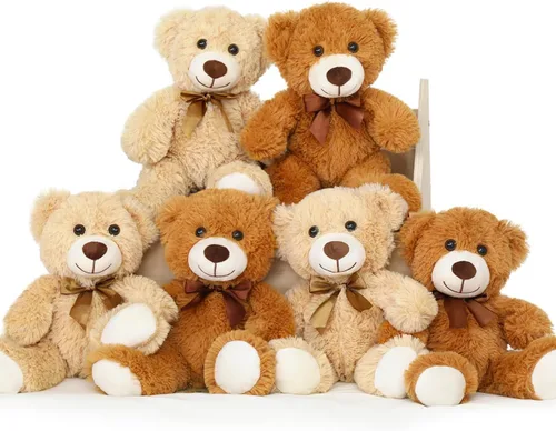 Miniatura 9 de MorisMos 10 Osos de Peluche a Granel para Baby Shower, Osos de Peluche Lindos de 14 Pulgadas Animales de Peluche de Felpa, Pequeños Osos de Peluche