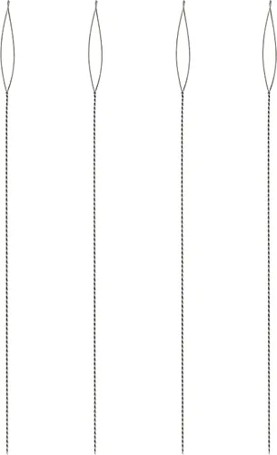 The Beadsmith Basic Elements - Agujas plegables de 2.5 pulgadas de largo, alambre trenzado flexible, ojo grande, fácil de enhebrar, 4 agujas finas