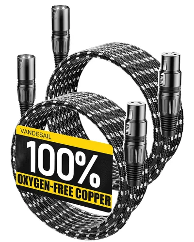 Miniatura 14 de Cable corto XLR, cable de micrófono de 1 pie, paquete de 2 unidades, toda la longitud de 6 pulgadas a 100 pies, cable de micrófono equilibrado