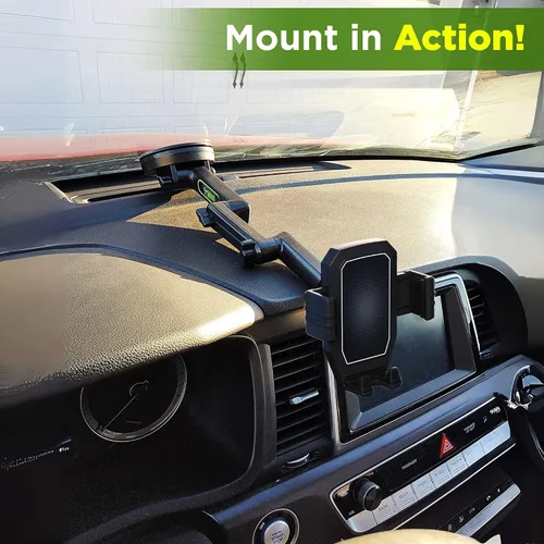 Miniatura 5 de Soporte de teléfono celular para camioneta, para conductores de camiones, ventosa resistente + almohadilla de salpicadero, soporte de iPhone