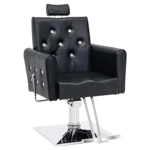 BarberPub Clásico Hidráulico Reclinable Barbero Silla Antigua Pelo Spa Salon Styling Equipo de belleza 3123 (negro)