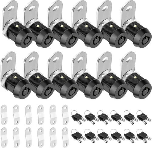 Miniatura 12 de PTEROMY Paquete de 2 cerraduras de gabinete con llaves, cerradura tubular de leva resistente de 5/8 pulgadas para cerraduras de almacenamiento