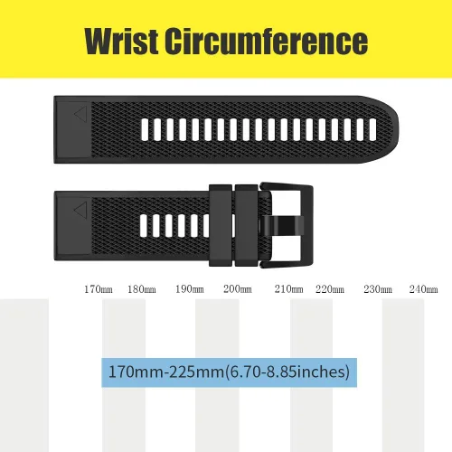 Miniatura 7 de ANCOOL para Banda de reloj Fenix 5/6/7 de 22mm de silicona suave Compatible con Garmin Fenix 5 Plus/6 Pro/8 47mm/7 Pro/Approach S60/S62