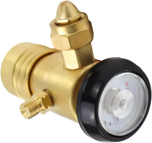 Miniatura 5 de Regulador de gas de acetileno para tanque CGA520 B,Regulador de acetileno de aire de repuesto para uso con tanques B de acetileno CGA520