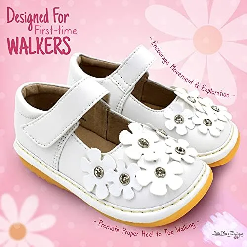 Miniatura 2 de Little Maes Boutique Mary Jane - Zapatos chirriantes para niñas pequeñas ideales para caminar con chirriador extraíble y correa ajustable zapatos