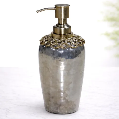 Miniatura 7 de Decozen Dispensador de jabón – Latón y vidrio acabado dorado recargable jabón líquido y loción, dispensador de bomba de jabón para decoración