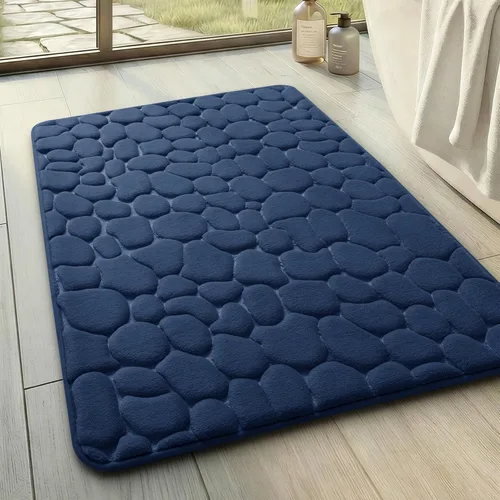 Miniatura 21 de YIHOUSE - Alfombra de espuma viscoelástica para pasillo, alfombras de baño con patrón de adoquín, superabsorbentes, alfombras de baño lavables a