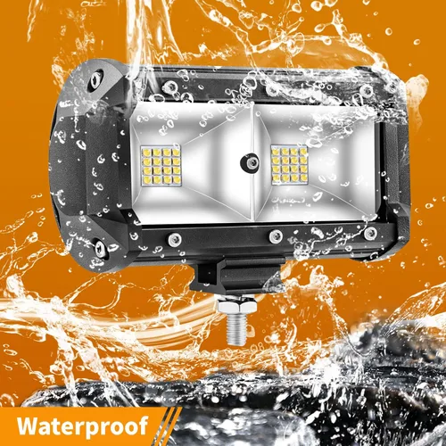 Miniatura 5 de Luces LED de trabajo, haz de inundación de 5 pulgadas de ancho para barco, módulos de luz LED marina, 120 W, 10000 lm, 12 V, 24 V, luces de escena
