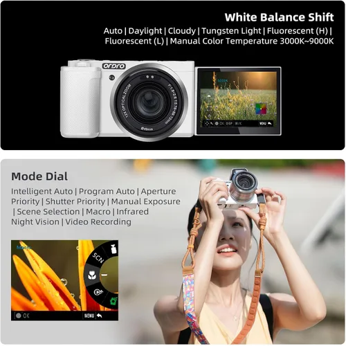 Miniatura 5 de ORDRO Cámaras digitales 5K para fotografía – Cámara creadora de contenido de viaje de 64 MP con zoom óptico 12X y cámara de vlogging de YouTube