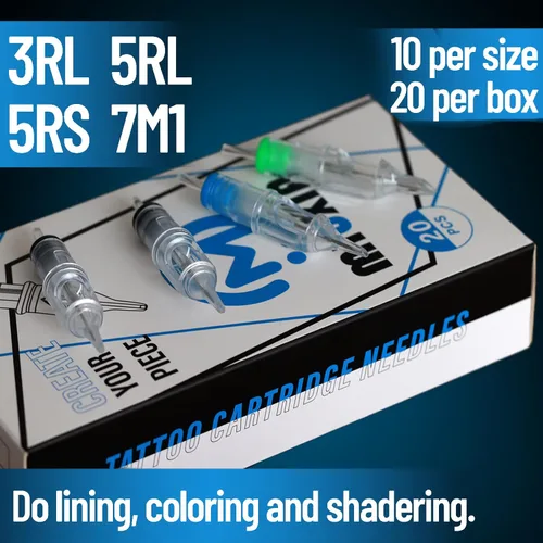 Miniatura 2 de Cartucho de tatuaje Agujas para tatuaje, 40 Uds. Surtido Mixto Cartuchos de Agujas de Tatuaje Redondo Liner Shader Magnum 3RL 5RL 5RS 7M1 Desechable