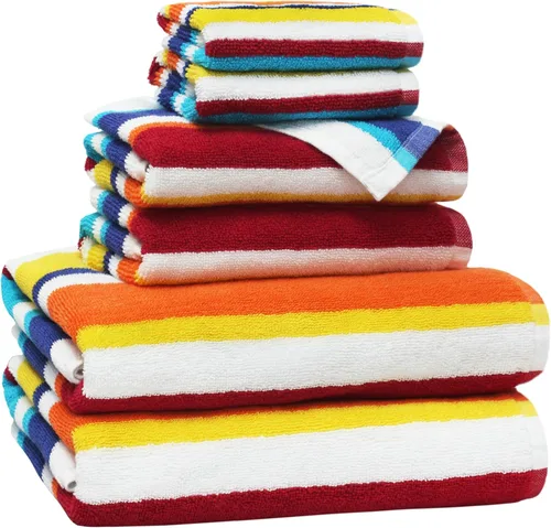 Miniatura 31 de ORIGINAL KIDS Juego de 6 toallas – Bath Time Sugar & Spice – 2 toallas, 2 toallas de mano y 2 paños – 100% algodón jacquard suave absorbente toalla