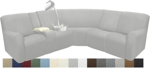 Miniatura 113 de Fundas impermeables de sofá reclinable modular para sofás reclinables, lavable en forma de L, para perros, fundas elásticas para sofá reclinable