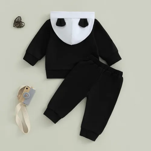Miniatura 171 de Conjunto de ropa de otoño e invierno para bebé y niño, sudadera larga con capucha y pantalones para niños pequeños, 6, 12, 18, 24 meses, 2T