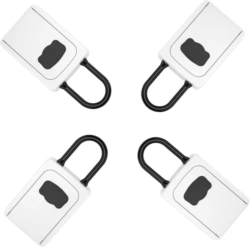 Miniatura 16 de Caja de cerradura portátil para llaves, números claramente visibles, caja de seguridad montada en la pared para llave de casa, capacidad de 5 Negro