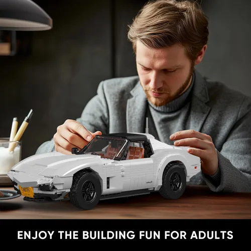 Miniatura 5 de Mould King 10198 Kit de construcción de modelo de coche deportivo, juego de bloques de construcción de automóvil clásico vintage con 1347 piezas