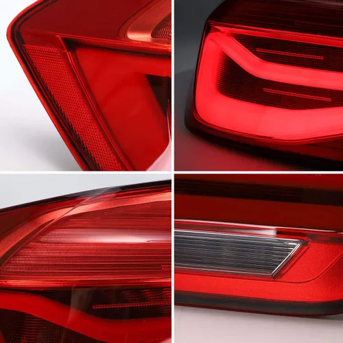 Miniatura 8 de YUANZHENG Luces traseras secuenciales LED para [BMW F30 F80 320i 328i 335i Sedan 6ª generación 2013 2014 2015 2016 2017 2018] con DRL de fibra Rojo