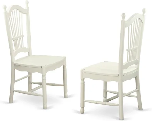 Miniatura 3 de East West Furniture SHDO3-WHI-W Juego de mesa de cocina de 3 piezas para espacios pequeños contiene una mesa de comedor redonda con pedestal y 2