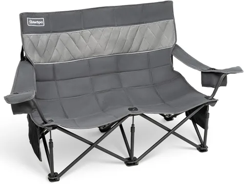 Sofá de campamento de gran tamaño para adultos, resistente, totalmente acolchado, doble silla de campamento para exteriores, sofá biplaza doble,