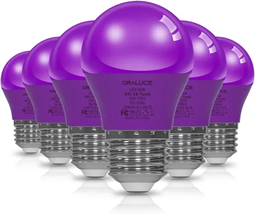Miniatura 11 de ORALUCE Bombilla de porche rosa equivalente a 40 W, bombillas LED A15 para decoración e iluminación de fiestas de Halloween, Navidad, bombilla