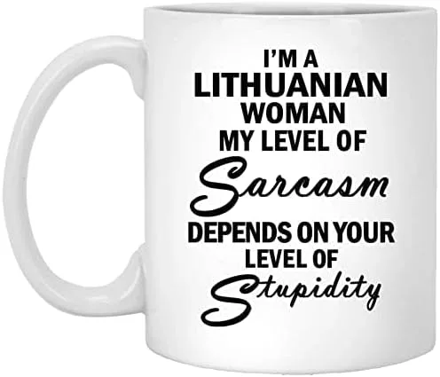 Taza de café Im a Lituanian Woman Tea Coffee Mug - Regalo lituano para mujeres, abuela, mamá, hermana, novia, regalo de cumpleaños, tazas de café,