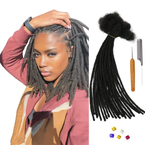 Miniatura 32 de 0.2 in y 0.2 in de ancho, 4-14 pulgadas de 10, 30, 60, 100 hebras de extensiones de cabello humano 100% real para hombres/mujeres/niños, paquetes