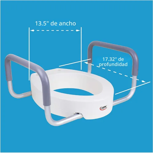 Miniatura 7 de Asiento elevador de inodoros de Carex Health Brands con asas para inodoros redondos estándares