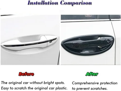 Miniatura 5 de 8 piezas de plástico ABS para exterior de la manija de la puerta, marco de la puerta, accesorios de decoración para Toyota Corolla 2014-2019,