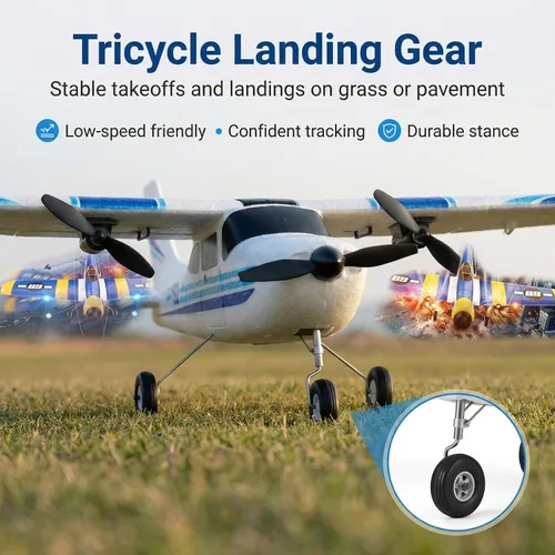 Miniatura 4 de Avión RC, avión RC, 2.4 GHz, 2 canales RTF RC con giroscopio de 3 ejes para principiantes, juguetes fáciles de acelerar con 2 baterías adicionales