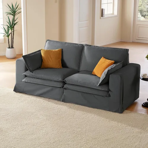 Miniatura 28 de Sofá modular lavable de gran tamaño de 89 pulgadas, sofá nube con funda totalmente extraíble, sofás seccionales para sala de estar, tela