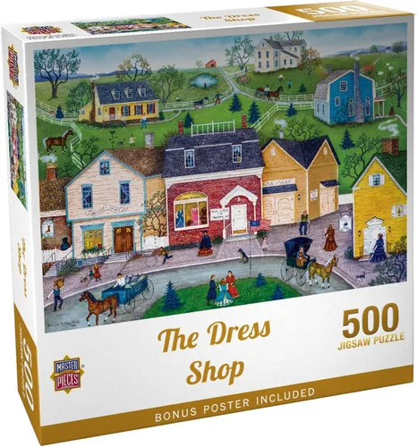Miniatura 2 de Masterpieces Rompecabezas de 300 piezas para adultos y familias – The Dress Shop – 19.25 x 26.63 pulgadas