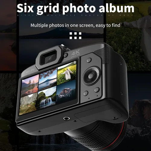 Miniatura 3 de HURRISE Cámaras para Fotografía 4K vlogging Cámara Digital 64MP cámaras fotograficas Principiantes DSLR Viajes Principiante Barato aa Batería zs200d