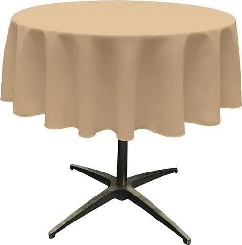 Miniatura 72 de LA Linen - Mantel redondo lavable de popelina de poliéster, resistente a manchas y arrugas, 51", mantel de tela para comedor, cocina, fiesta, Negro