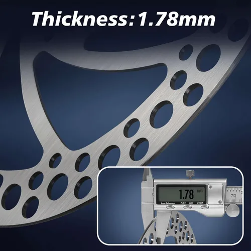 Miniatura 4 de BUCKLOS - Rotor de freno de disco MTB de 140 mm, 160 mm, 180 mm, 203 mm con 6 pernos, rotores de freno de bicicleta de acero inoxidable con Plateado