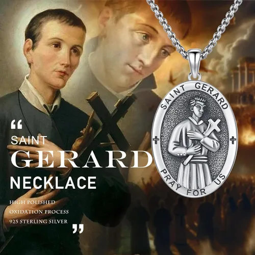 Miniatura 116 de Collar con colgante de plata de ley 925 con medalla de San Patrón, joyería religiosa para hombres y mujeres, con cadena de acero inoxidable 316L